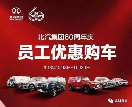 “北汽金融”為北汽集團60周年員工優(yōu)惠購車提供最優(yōu)金融方案